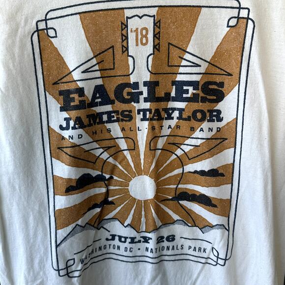 2018 Eagles and James Taylor Washington DC Concert Tee T-Shirt Nationals Park - Picture 1 of 7